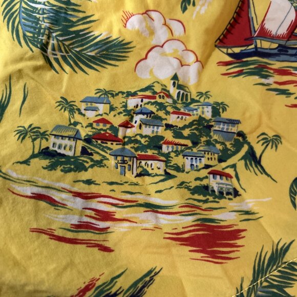 Vintage Polo 90s Hawaiian Yellow Ralph Lauren Drawstring Swim Shorts Trunks 2XL - Picture 3 of 11